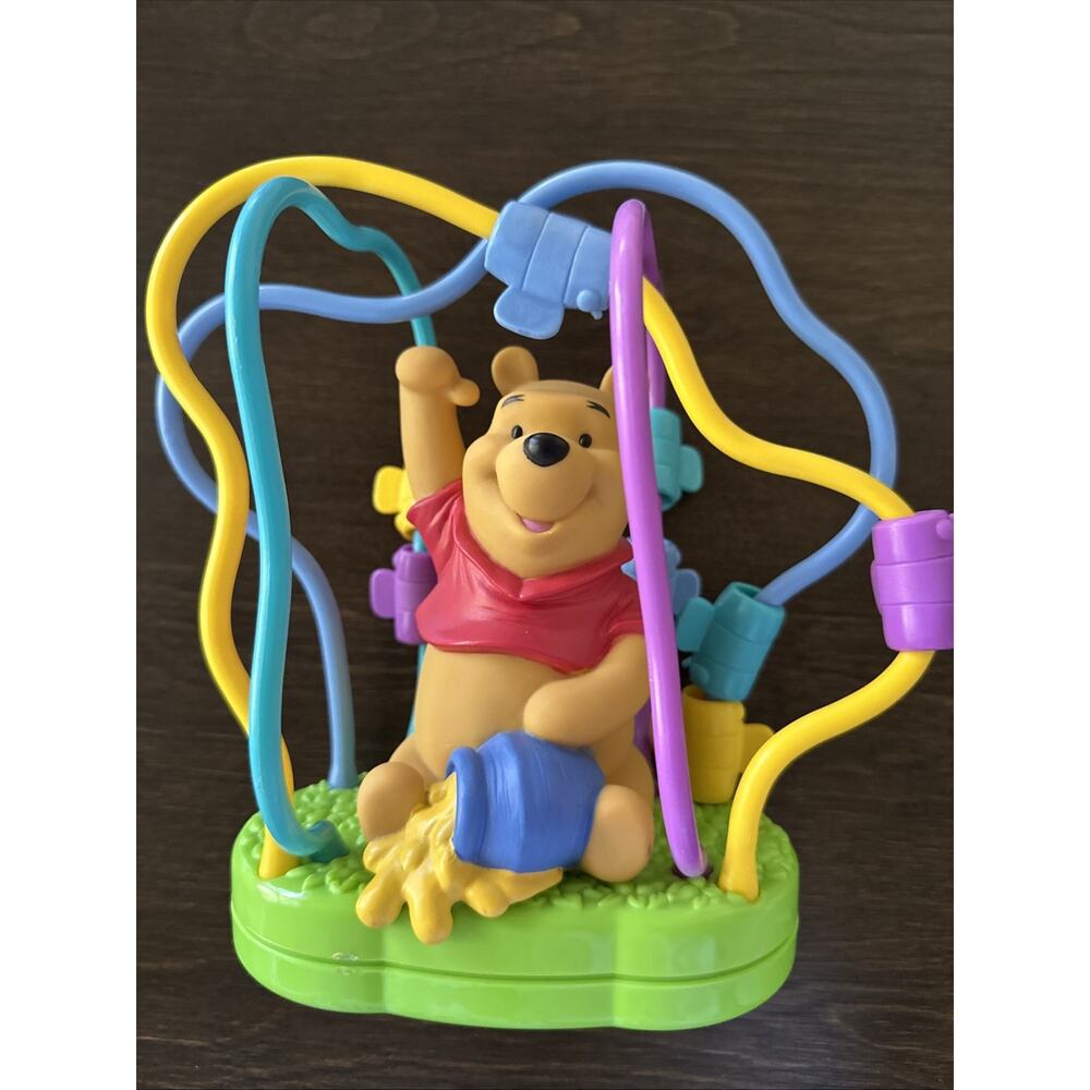 VTG Winnie The Pooh Bear Baby Wire Bead Maze Toy Honey Bee Around Rollercoaster